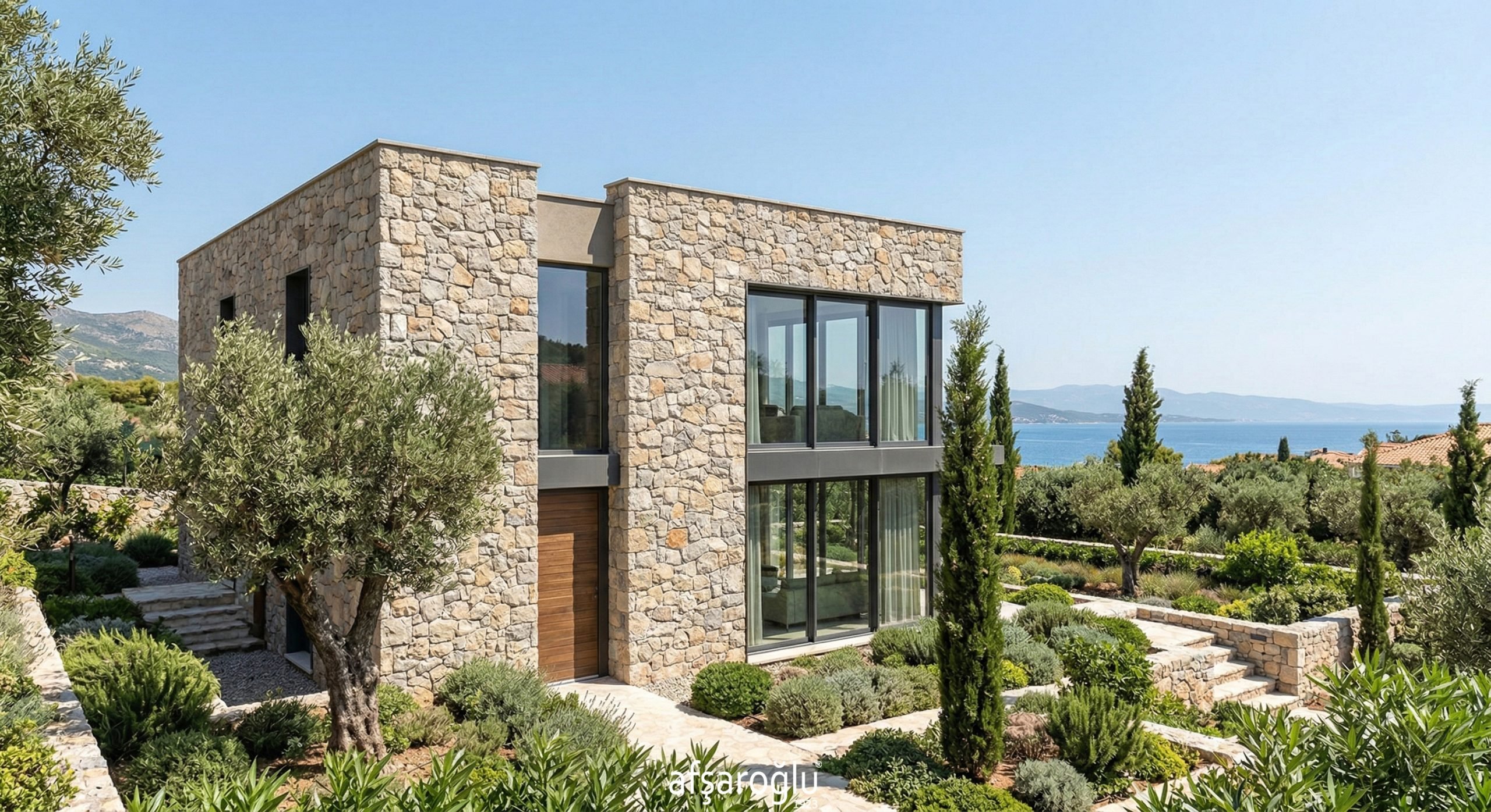 Çeşme Villa Taş Kaplama Rockface